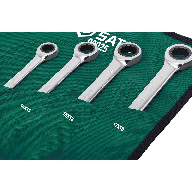 Bộ cờ lê 2 đầu vòng tự động 6 chi tiết SATA 09025 kích thước từ 8mm - 19mm
