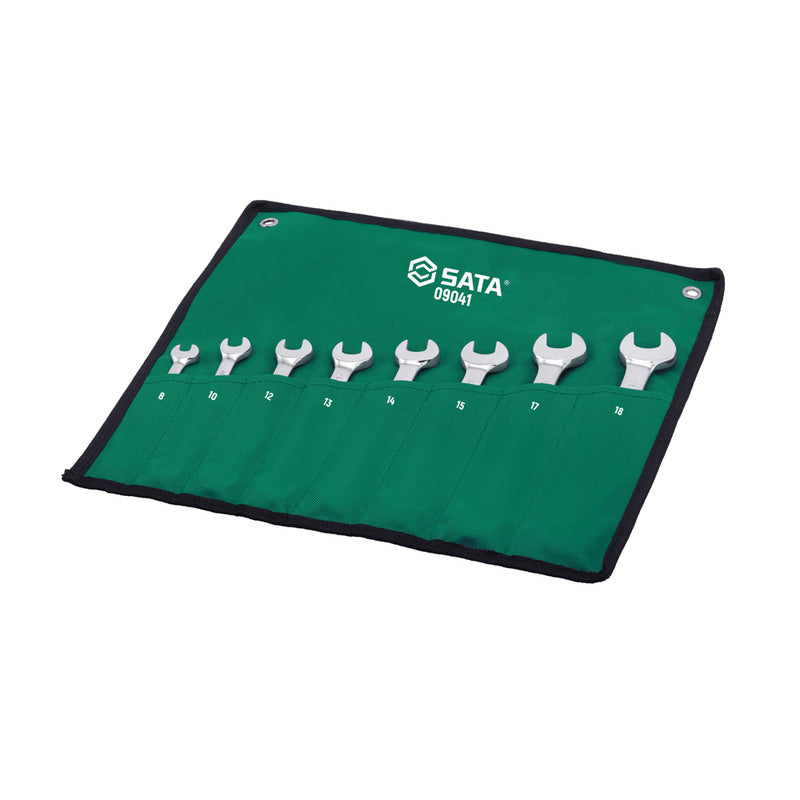 Bộ cờ lê vòng miệng tự động, có đảo chiều 8 chi tiết SATA 09041 kích thước từ 8mm - 18mm
