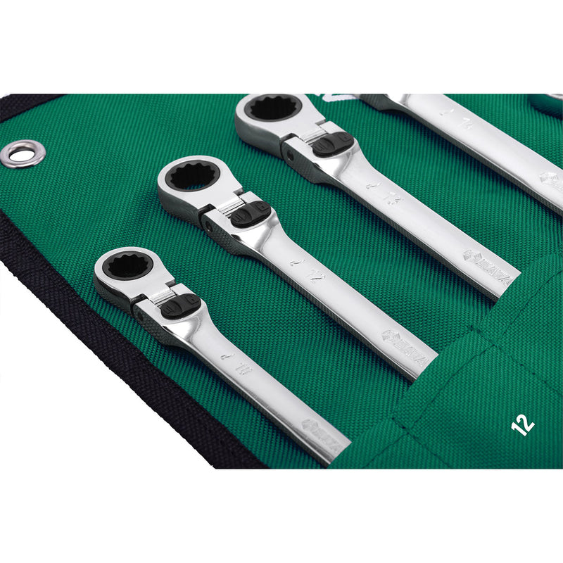 Bộ cờ lê vòng miệng lắc léo tự động 7 chi tiết SATA 09043 kích thước từ 10mm - 19mm