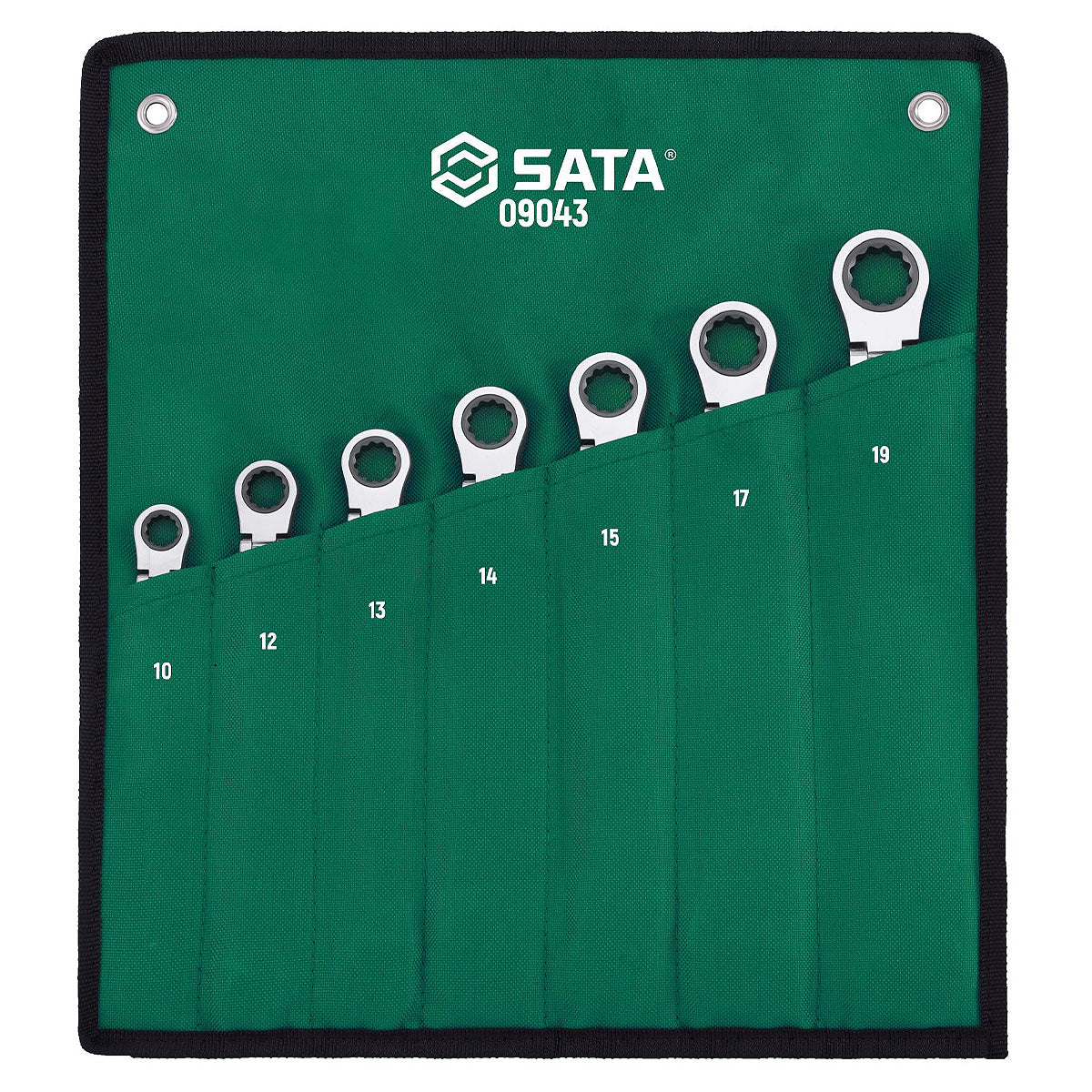 Bộ cờ lê vòng miệng lắc léo tự động SATA 09043 7 chi tiết từ 10mm-19mm