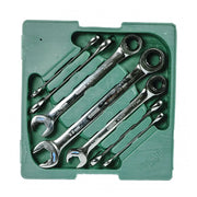 Bộ cờ lê vòng miệng tự động SATA 09050, 7 chi tiết, 8-22mm, thép Cr-V, mạ Chrome