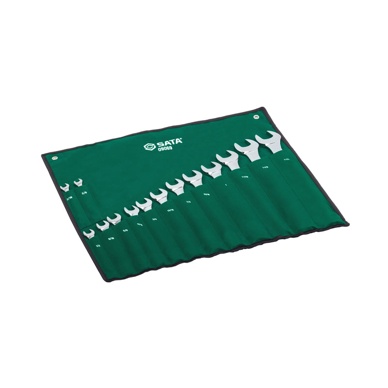 Bộ cờ lê vòng miệng hệ inch, 14 chi tiết SATA 09069 kích thước từ 3/8 inch - 1-1/4 inch