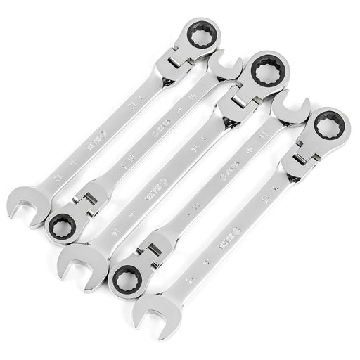 Bộ cờ lê vòng miệng lắc léo tự động 5 chi tiết SATA 09082 kích thước 10-14mm, thép Cr-V, mạ Chrome bóng