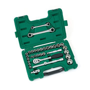 Bộ đầu tuýp kèm cần siết SATA 09099 33 chi tiết cốt 1/2 inch, 8-34mm.