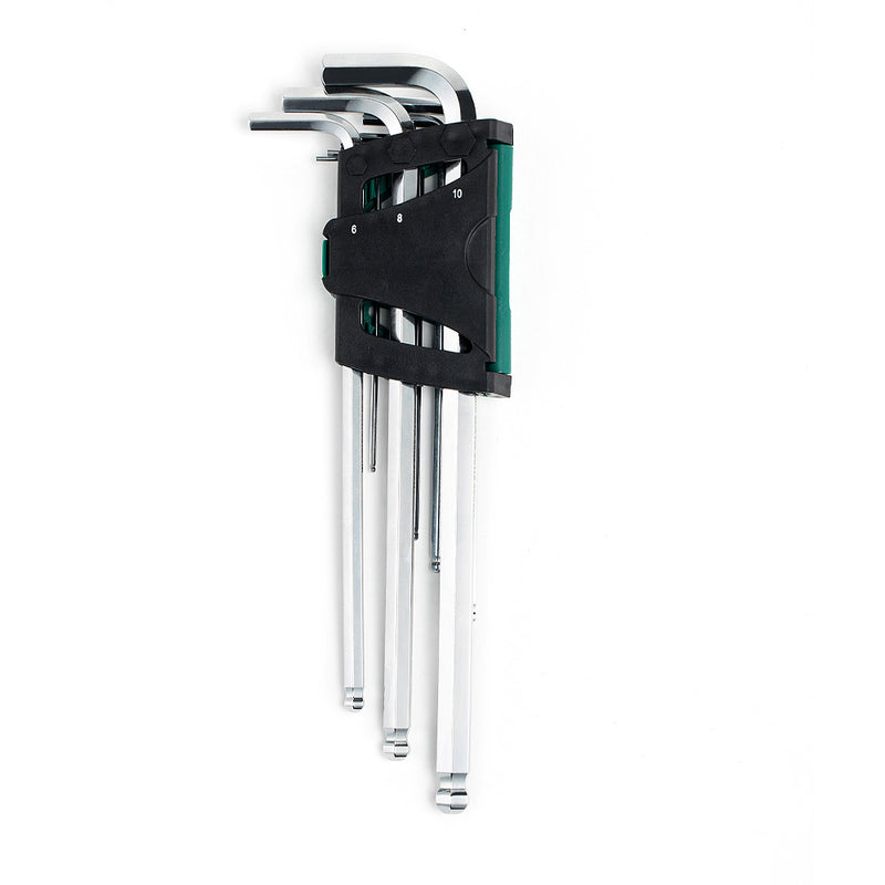 Bộ lục giác đầu bi, thân dài 9 chi tiết SATA 09101 kích thước từ 1.5mm - 10mm