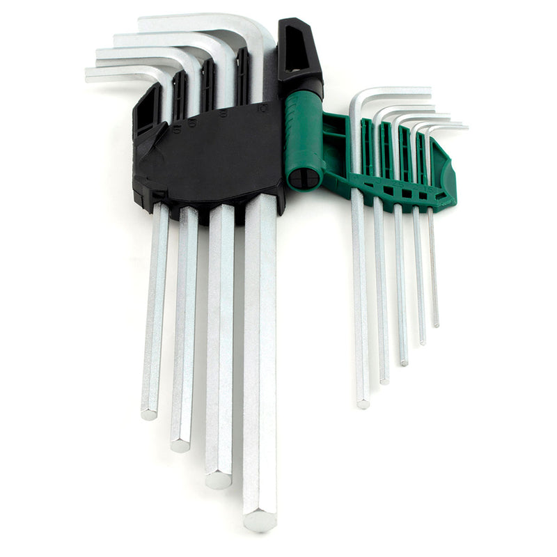 Bộ lục giác cán dài 9 chi tiết, hệ mét SATA 09103A kích thước từ 1.5mm - 10mm