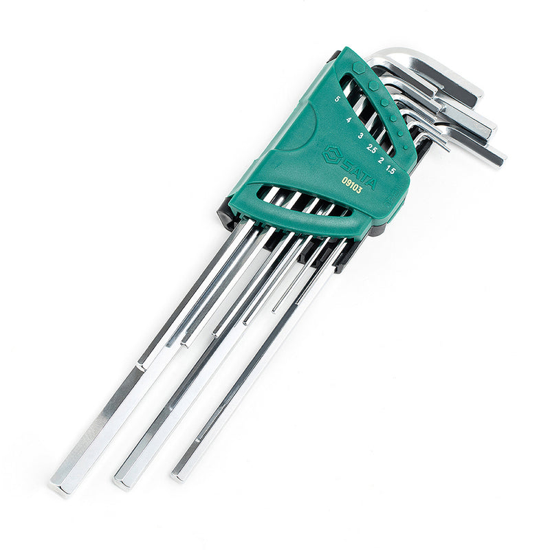Bộ lục giác thân dài 9 chi tiết SATA 09103 kích thước từ 1.5mm - 10mm