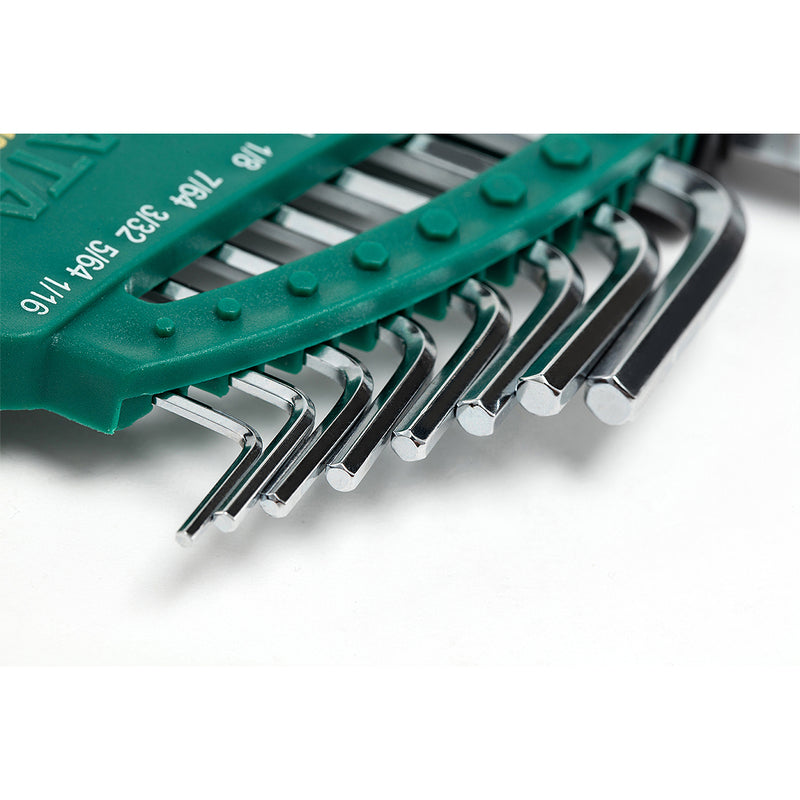 Bộ lục giác hệ inch, thân dài, 12 chi tiết SATA 09104 kích thước từ 1/16 inch - 3/8 inch