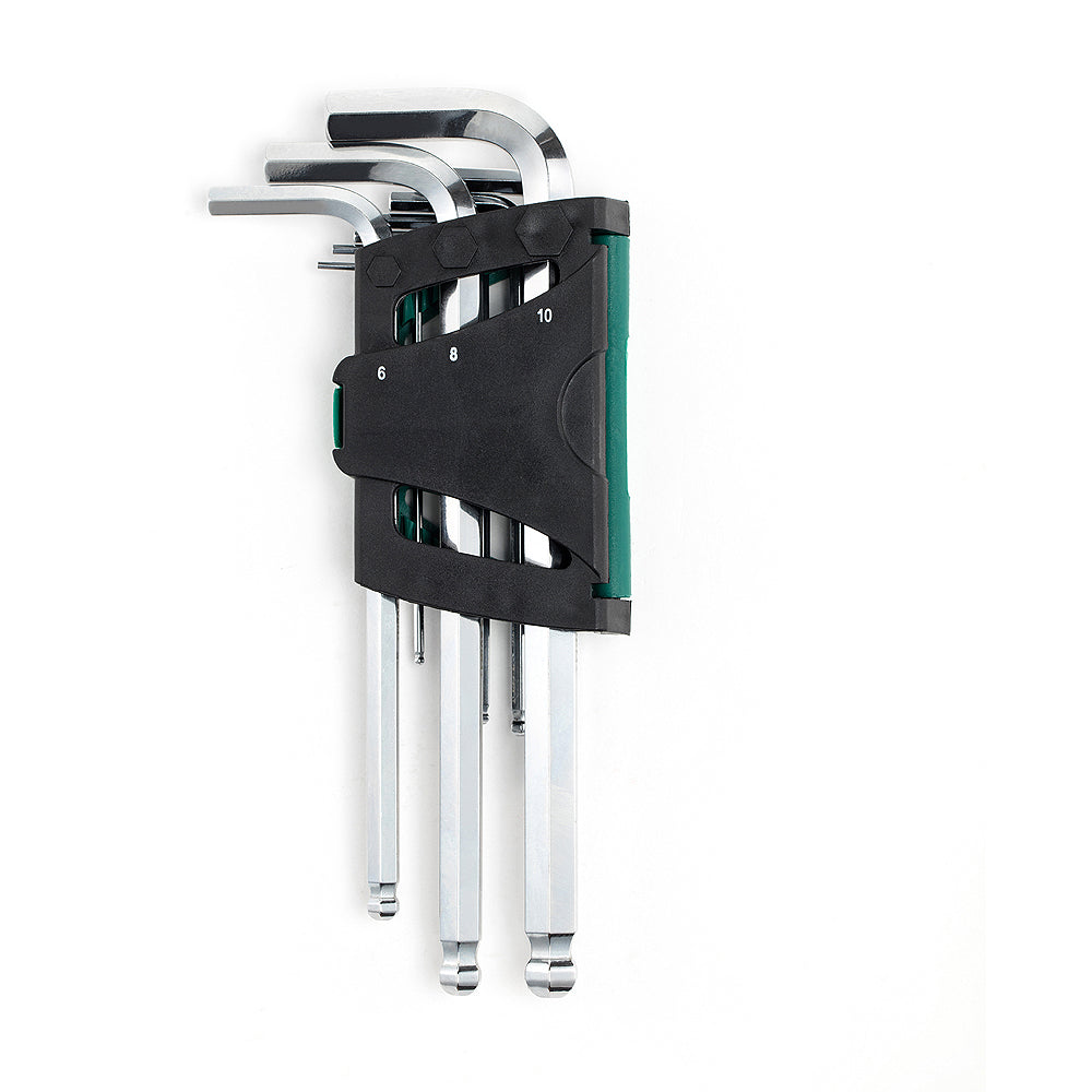 Bộ lục giác đầu bi, thân dài, 9 chi tiết SATA 09105 kích thước từ 1.5mm - 10mm