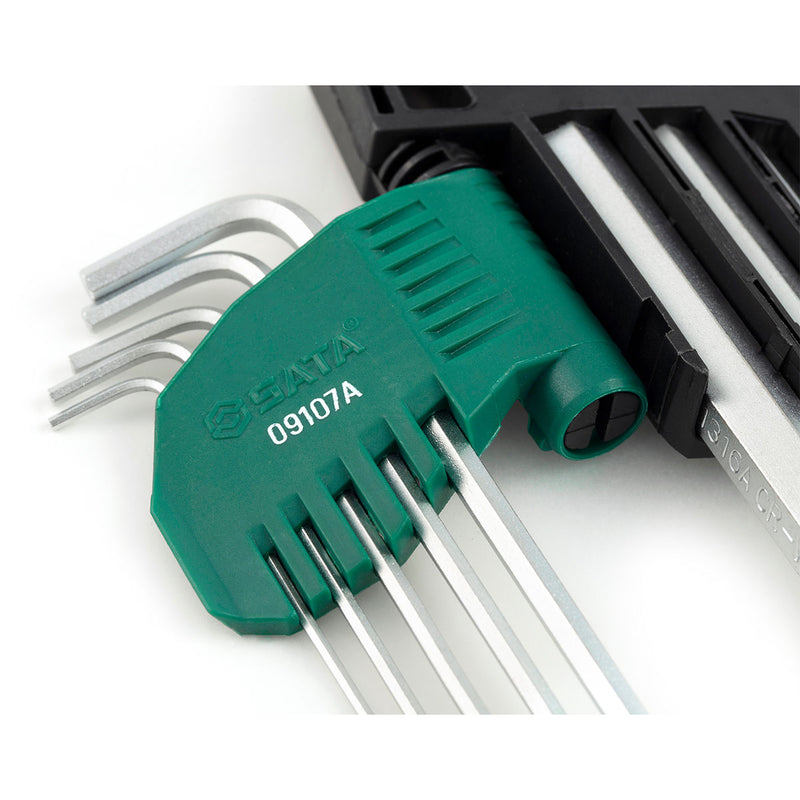 Bộ lục giác 9 chi tiết hệ mét SATA 09107A kích thước từ 1.5mm - 10mm
