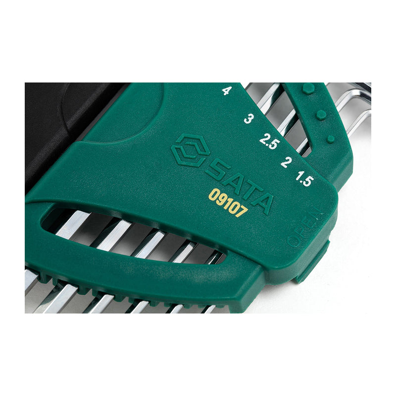 Bộ lục giác, hệ mét 9 chi tiết SATA 09107 kích thước từ 1.5mm - 10mm