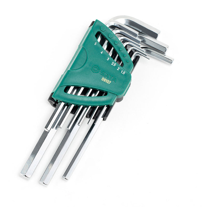 Bộ lục giác, hệ mét 9 chi tiết SATA 09107 kích thước từ 1.5mm - 10mm