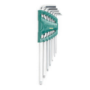 Bộ lục giác đầu bi SATA 09109 thân dài 7 chi tiết 1.5-6mm, vật liệu SVCM+, mạ Crom, thiết kế cánh bướm.