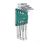 Bộ lục giác đầu bi SATA 09112 10 chi tiết hệ mét 2-10mm đầu bi tay dài mạ chrome chống gỉ sét.