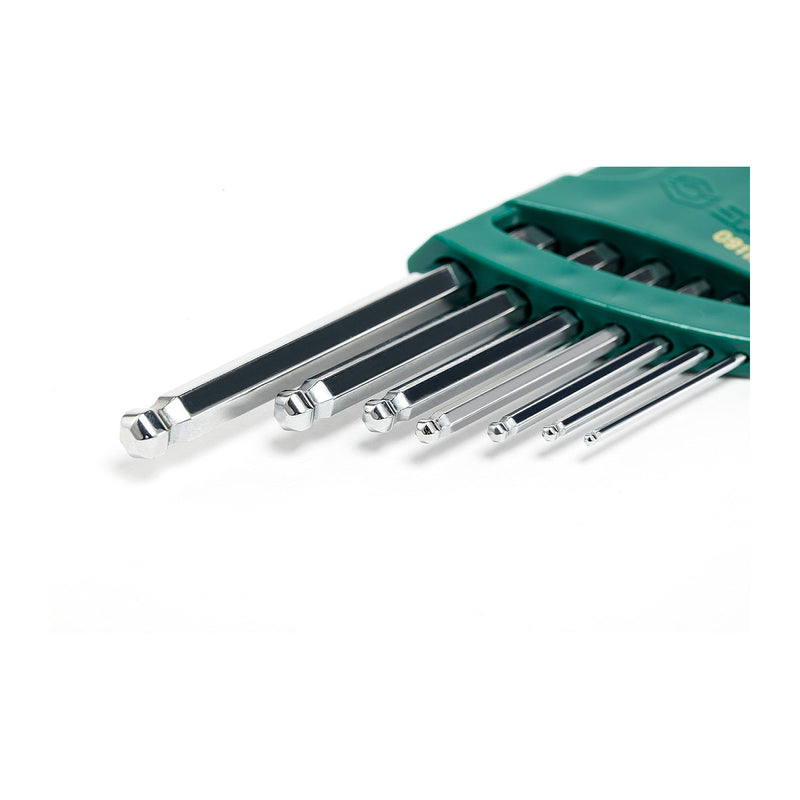Bộ lục giác đầu bi, hệ mét 7 chi tiết SATA 09113 kích thước từ 1.5mm - 6mm