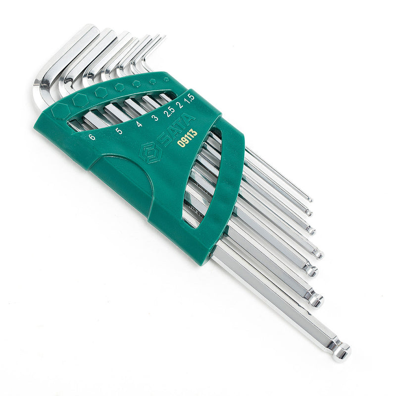 Bộ lục giác đầu bi, hệ mét 7 chi tiết SATA 09113 kích thước từ 1.5mm - 6mm