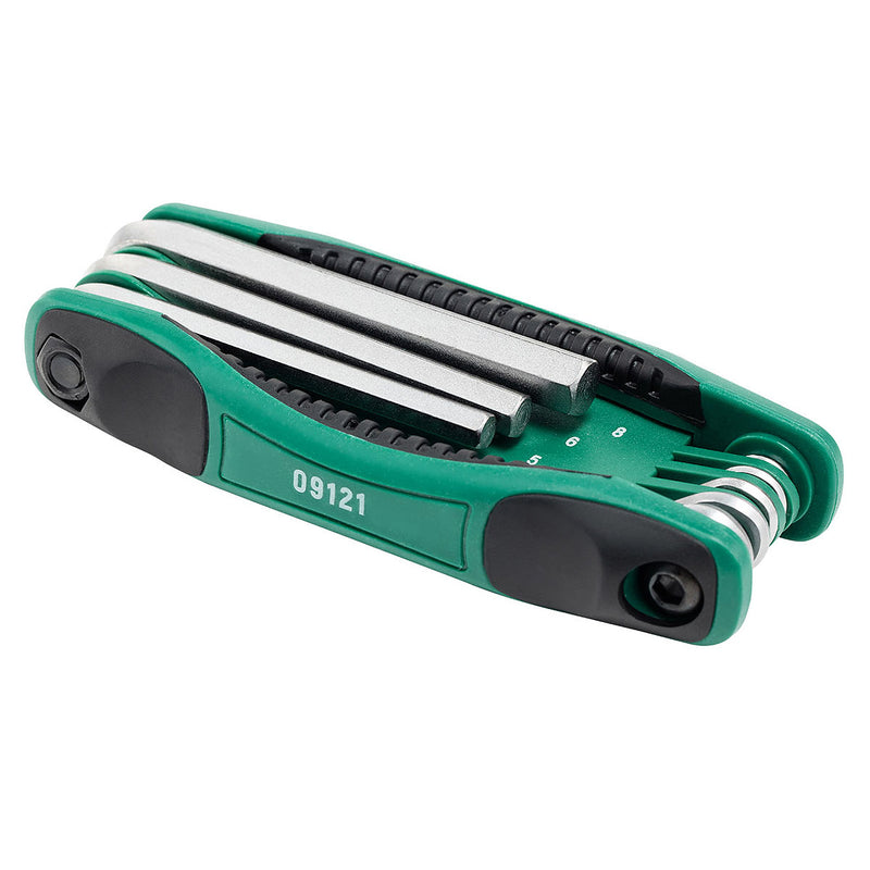 Bộ lục giác gập 8 chi tiết hệ mét SATA 09121 kích thước từ 1.5mm - 8mm
