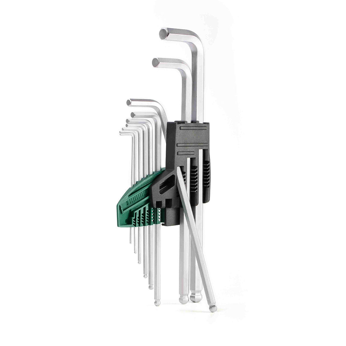 Bộ lục giác đầu bi, thân siêu dài, hệ mét 9 chi tiết SATA 09128 kích thước từ 1.5mm - 10mm