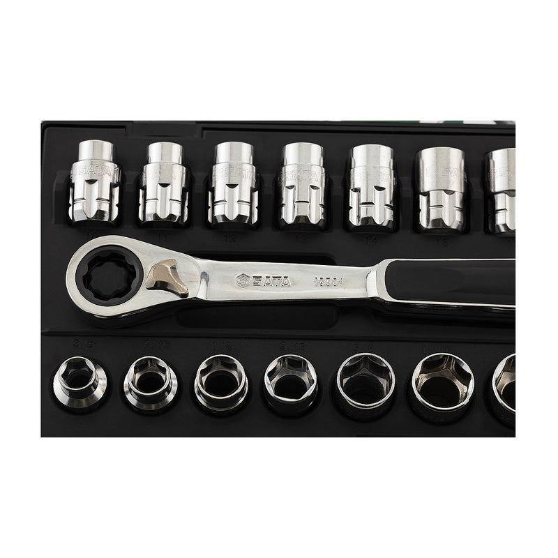 Bộ đầu tuýp kèm cần siết xuyên tâm 21 chi tiết SATA 09134