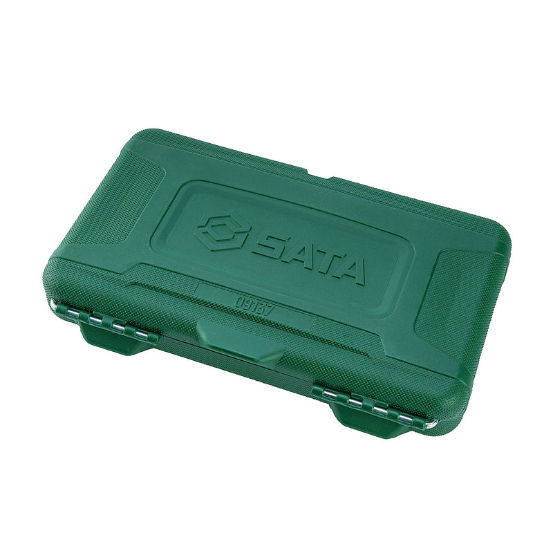 Bộ đầu tuýp mở bu lông gỉ sét, tròn cạnh 13 chi tiết SATA 09137 cốt 1/4 inch - 3/8 inch