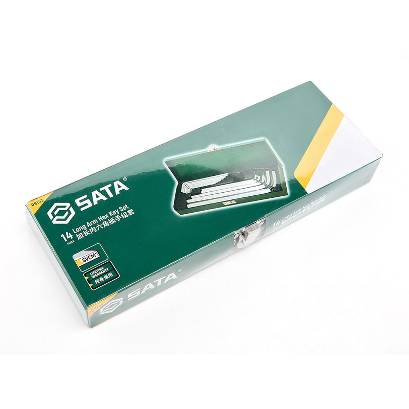 Bộ lục giác, thân dài 14 chi tiết SATA 09143 kích thước từ 1.5mm - 17mm