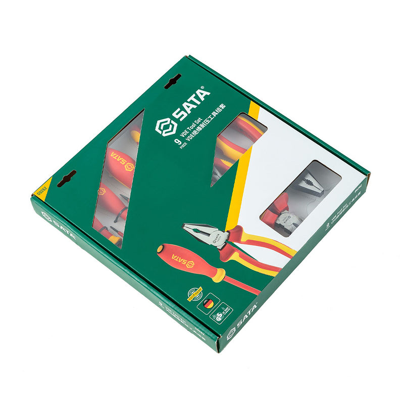 Bộ kìm và tua vít tổng hợp 9 chi tiết, cách điện 1000V SATA 09262