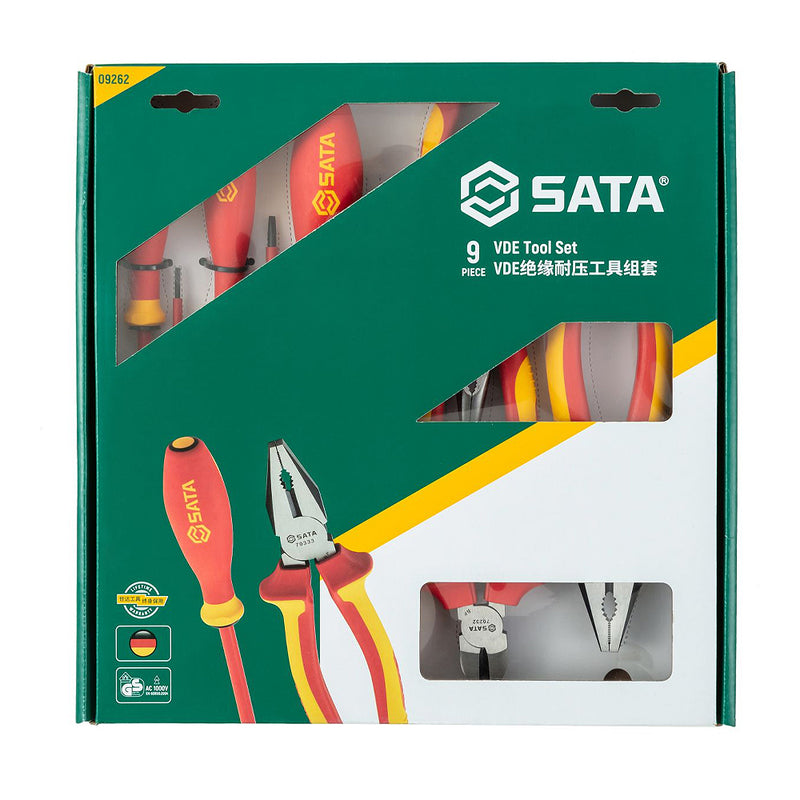 Bộ kìm và tua vít tổng hợp 9 chi tiết, cách điện 1000V SATA 09262