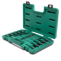 Bộ tua vít 10 chi tiết SATA 09304E trong hộp nhựa xanh, gồm tua vít bake và dẹp, tay cầm acetate, đầu từ tính.