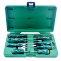 Bộ tua vít 8 chi tiết SATA 09306 dòng A Series, tay cầm nhựa acetate, thân thép hợp kim, hộp bảo quản tiện lợi.