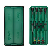 Bộ tua vít điện tử SATA 09312 6 chi tiết, thép SVCM+, tay cầm công thái học, mạ chống gỉ, đầu phosphate đen, hộp PE.