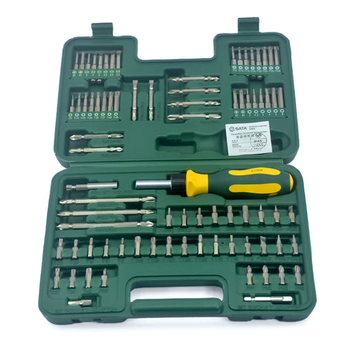 Bộ mũi vặn vít 80 chi tiết SATA 09326 đuôi lục giác 6.35mm, thép Cr-V, tay cầm chống trượt