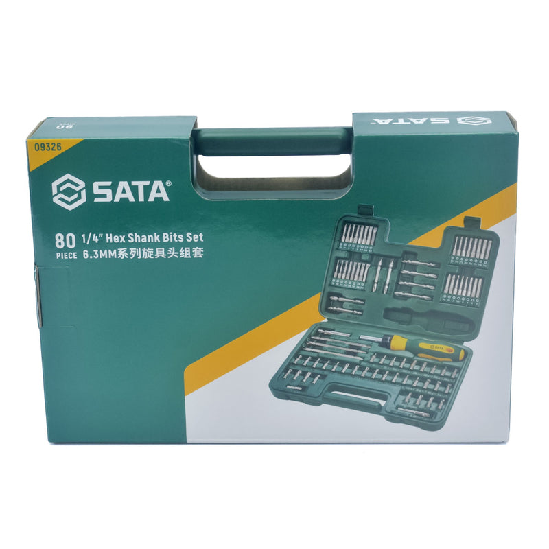 Bộ mũi vặn vít 80 chi tiết SATA 09326 đuôi lục giác 6.35mm (1/4 inch)