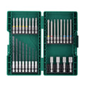 Bộ phụ kiện mũi vít & mũi khoan sắt 28 chi tiết SATA 09336 cốt 6.35mm, chất liệu thép S2 dùng cho máy bắn vít