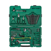 Bộ dụng cụ sửa chữa cơ khí chuyên nghiệp 58 chi tiết SATA 09516 bao gồm nhiều loại dụng cụ cầm tay chất lượng cao như đầu tuýp, cờ lê, tua vít, kìm, búa, dụng cụ đo lường... Phù hợp cho nhiều nhu cầu sửa chữa.