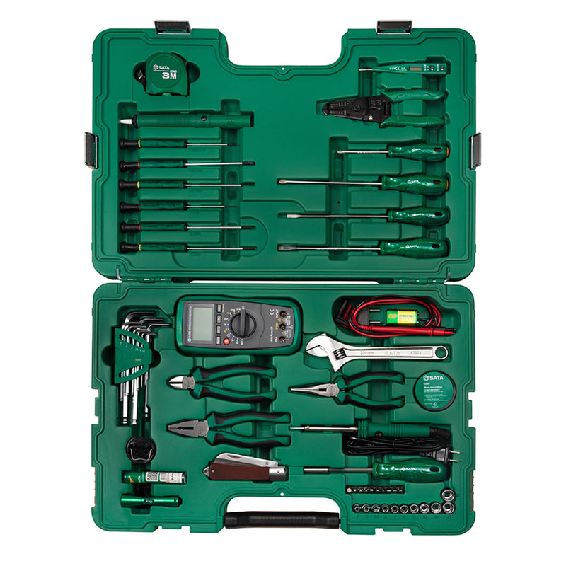 Bộ dụng cụ lắp đặt, sửa chữa viễn thông 56 chi tiết SATA 09535 - Đầy đủ, đa năng, an toàn cho kỹ thuật viên.