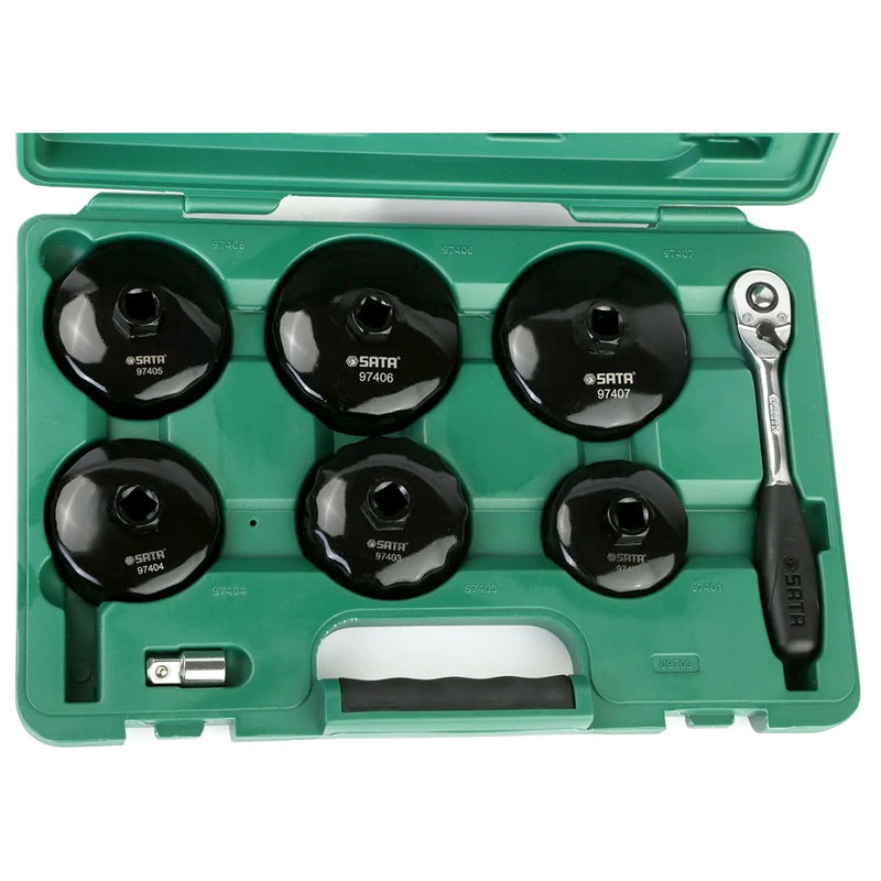 Bộ nắp chụp mở lọc dầu 8 chi tiết SATA 09703 cốt 3/8 inch