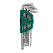 Bộ lục giác sao đầu bi thân dài 9 chi tiết SATA 09715 T10-T50 | Đầu bi, thép S2, mạ Crom