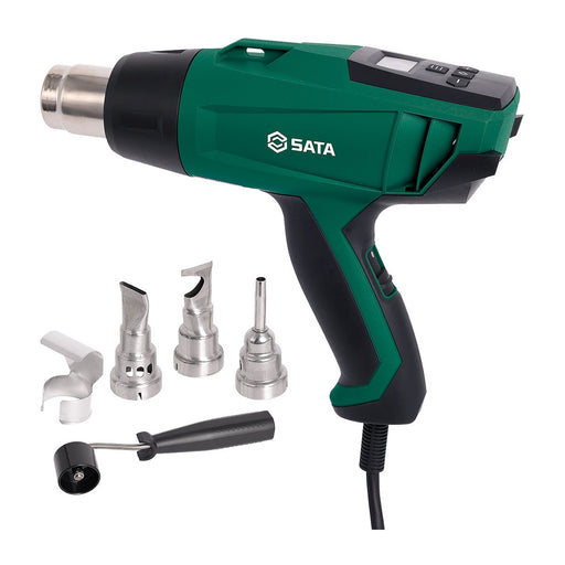 Bộ máy khò nhiệt kỹ thuật số SATA 6 chi tiết 09813A, 2000W, 50-600°C, 250-500 L/phút, màn hình LCD.