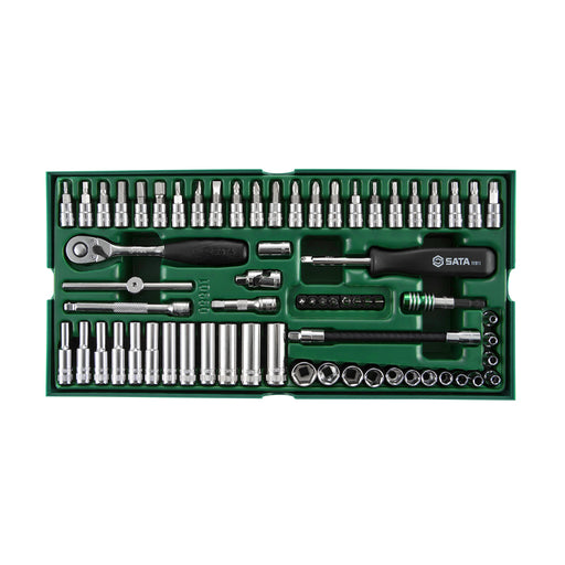 Bộ khay đầu tuýp SATA 09901 66 chi tiết cốt 1/4 inch.