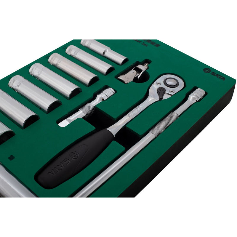 Bộ khay đầu tuýp 33 chi tiết SATA 09902 cốt 3/8 inch