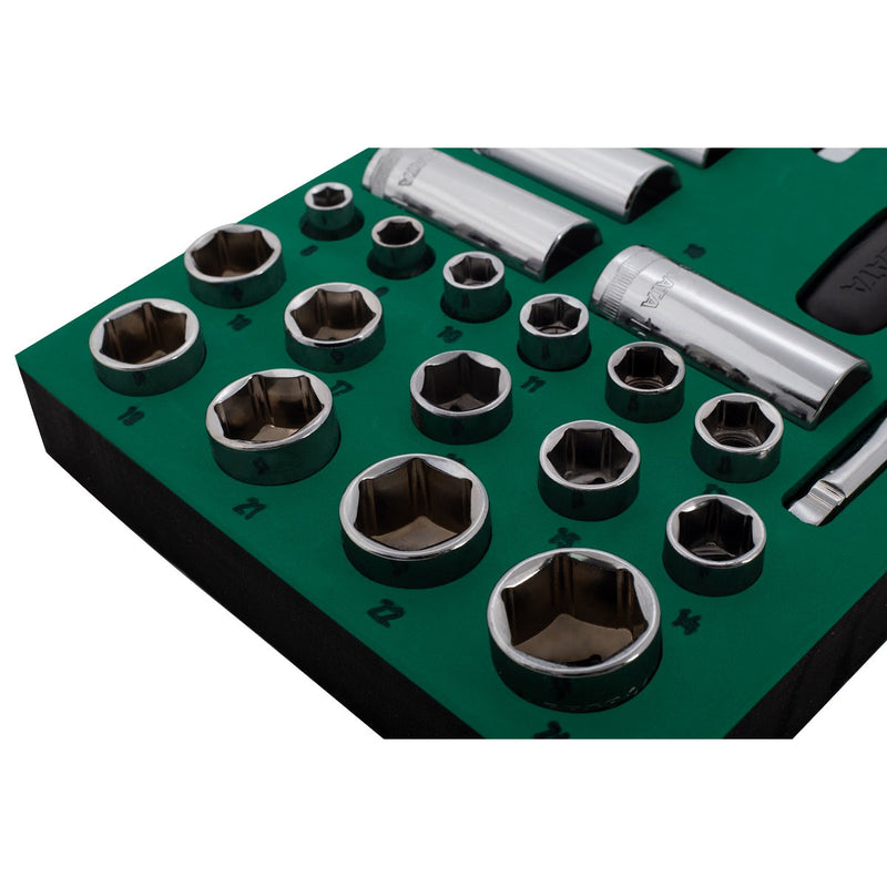 Bộ khay đầu tuýp 33 chi tiết SATA 09902 cốt 3/8 inch