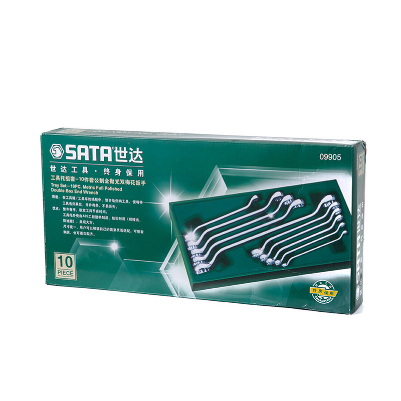 Bộ khay cờ lê hai đầu vòng 10 chi tiết SATA 09905 kích thước từ 6mm - 27mm