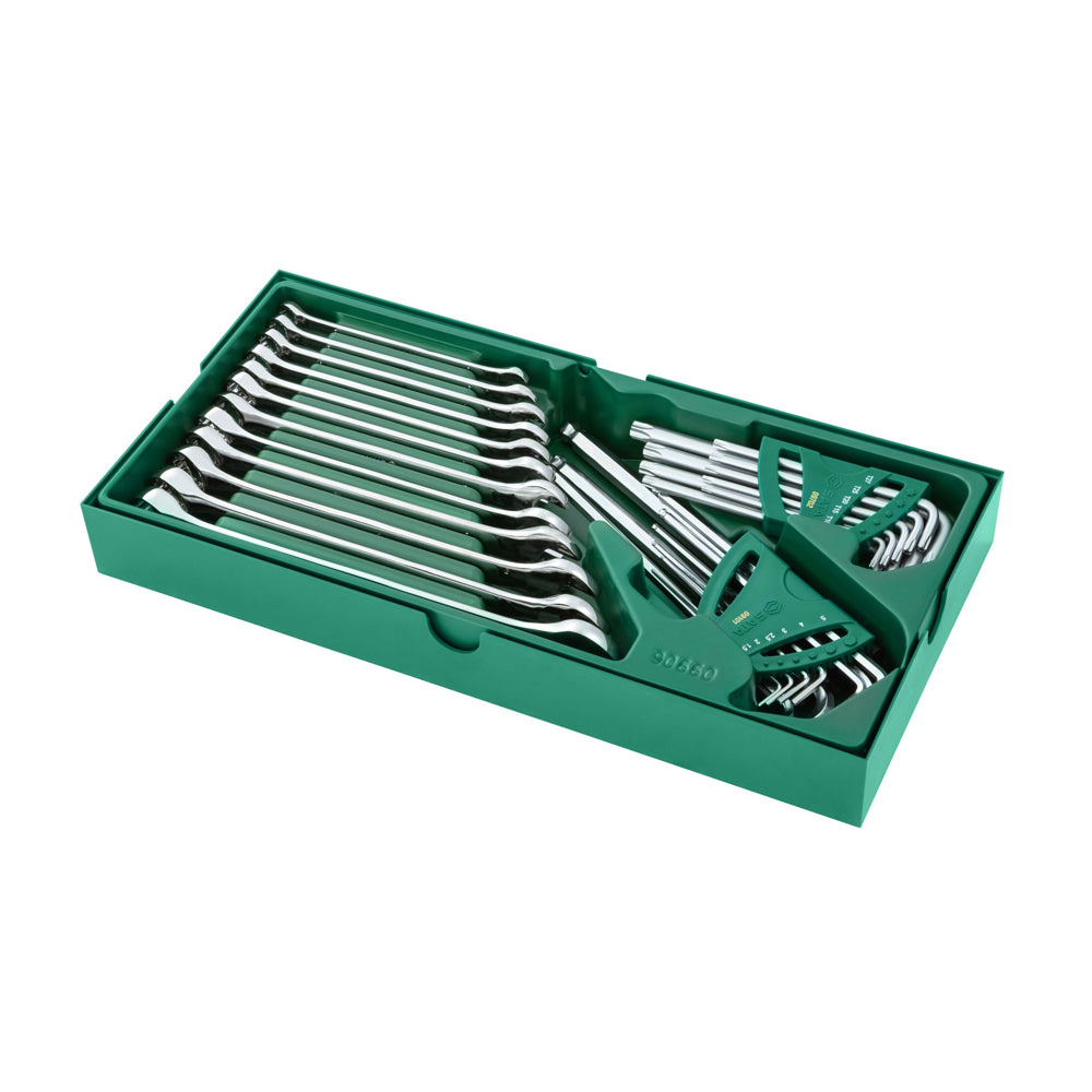 Bộ khay cờ lê vòng miệng và lục giác kết hợp 30 chi tiết SATA 09906