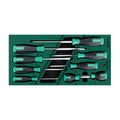 Bộ tua vít 9 chi tiết SATA 09913A: 5 dẹp, 4 bake, lưỡi Cr-V, tay cầm T-Series chống trượt, khay EVA.