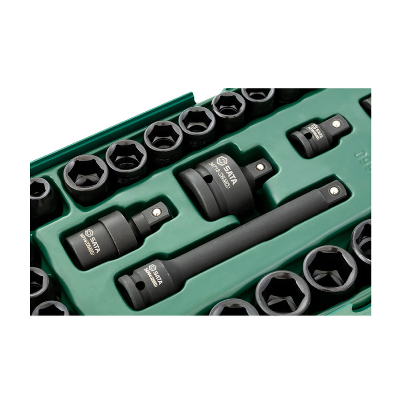 Bộ khay đầu tuýp 36 chi tiết SATA 09914 cốt 1/2 inch và 3/8 inch