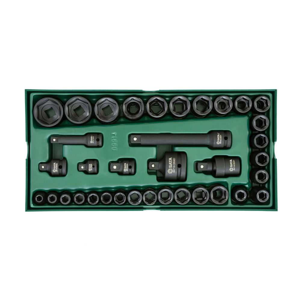 Bộ khay 36 chi tiết đầu tuýp 1/2 inch và 3/8 inch SATA 09914 6 cạnh.