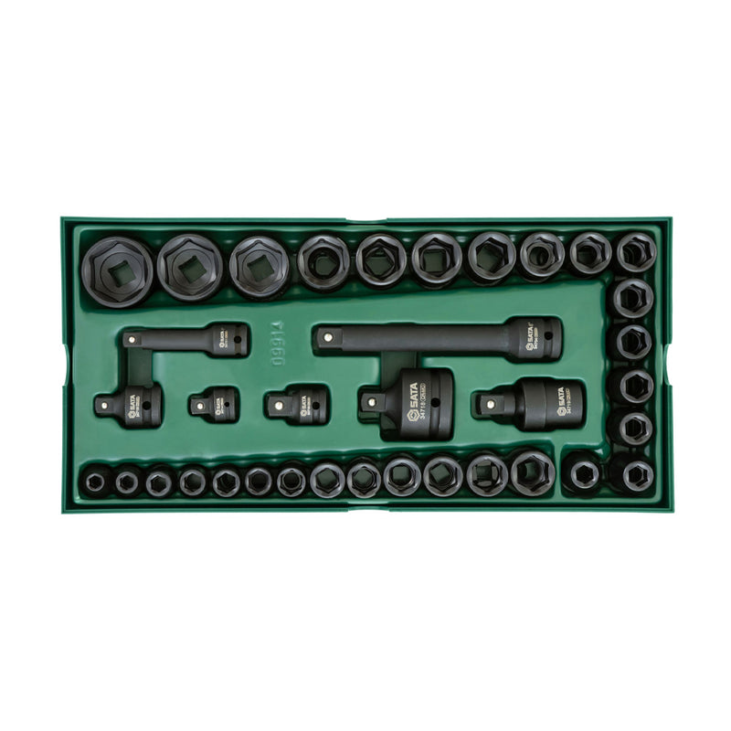 Bộ khay 36 chi tiết đầu tuýp 1/2 inch và 3/8 inch SATA 09914 6 cạnh.