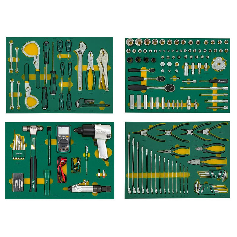Bộ 4 khay dụng cụ tổng hợp 157 chi tiết SATA 09919 - Dụng cụ sửa chữa ô tô chuyên nghiệp