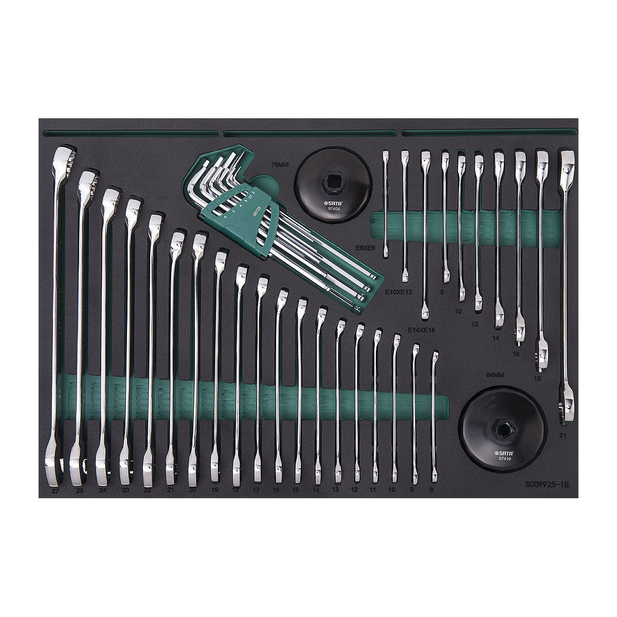 Bộ xe đẩy chứa dụng cụ sửa chữa ô tô SATA 09925, 4 ngăn tổng 210 chi tiết