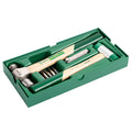 Bộ khay dụng cụ đục, gọt 4 chi tiết SATA 09932A: Búa đầu bi, búa nhựa, mũi đục, thước đo dày 32 chi tiết.